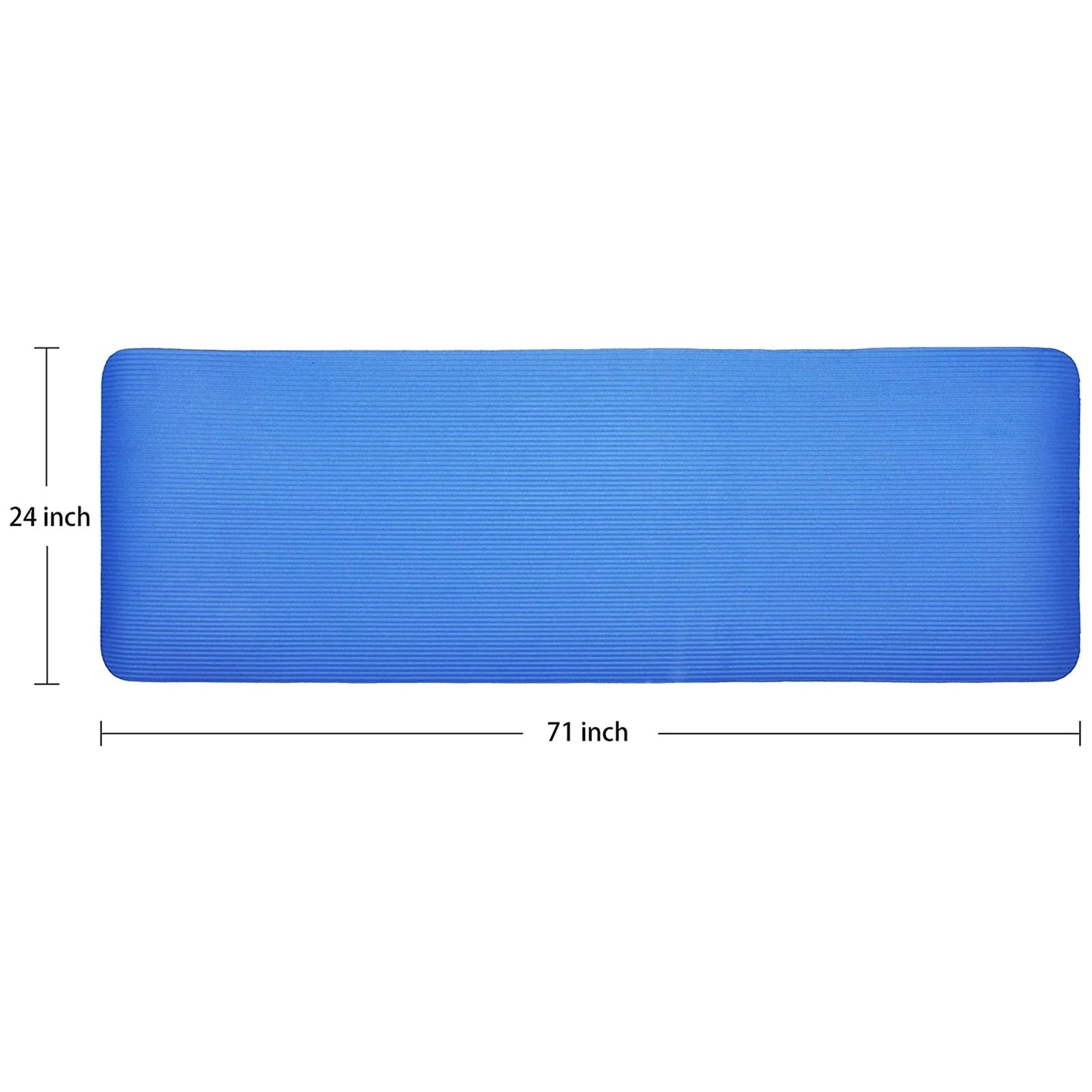 All-Purpose 1-Inch Extra Thick High Density Anti-Tear Exercise Yoga Mat with Carrying Strap, Blue