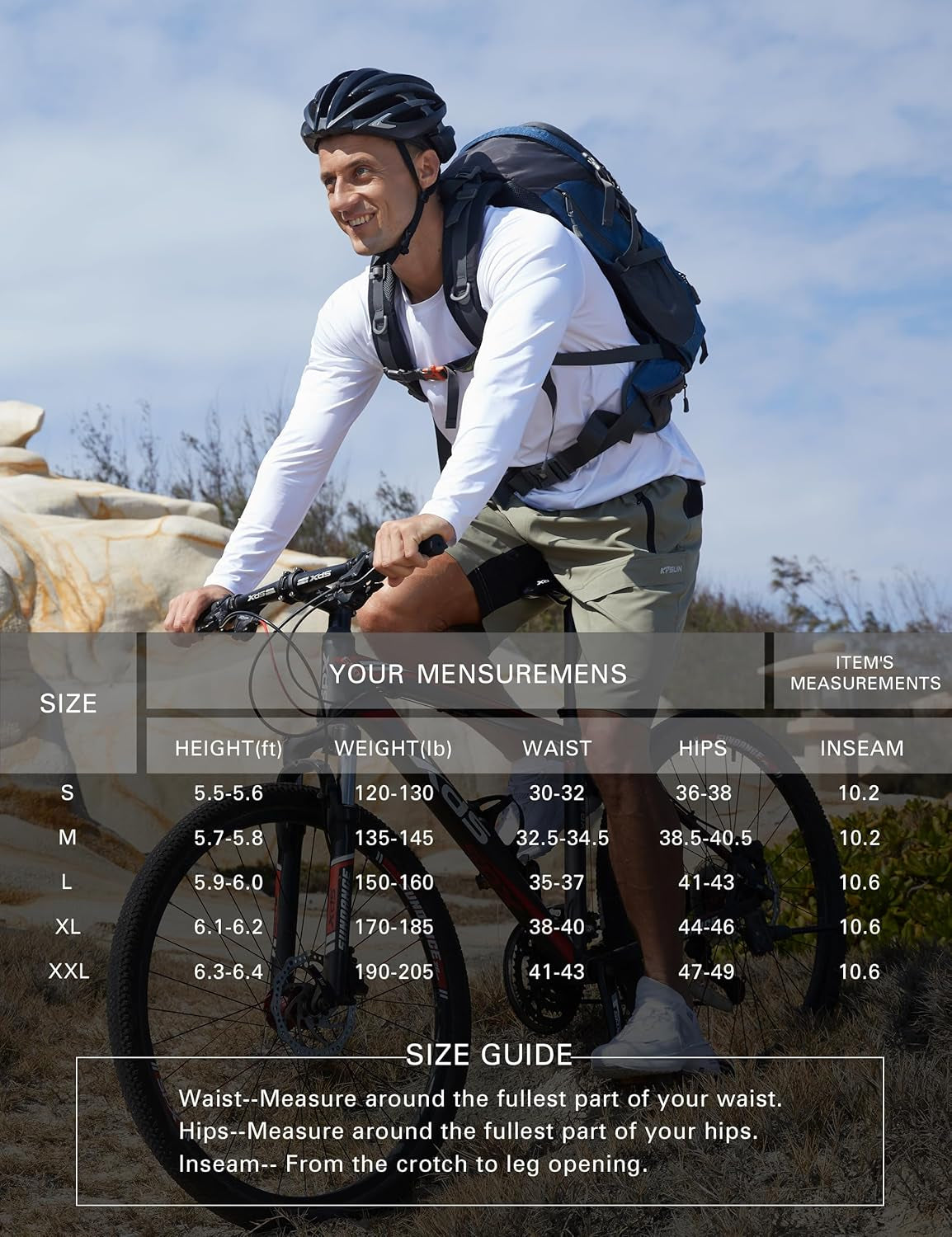 Men'S Mountain Bike Shorts 3D Padded Baggy Bicycle Riding Cycling Shorts Quick Dry Lightweight Biking Shorts