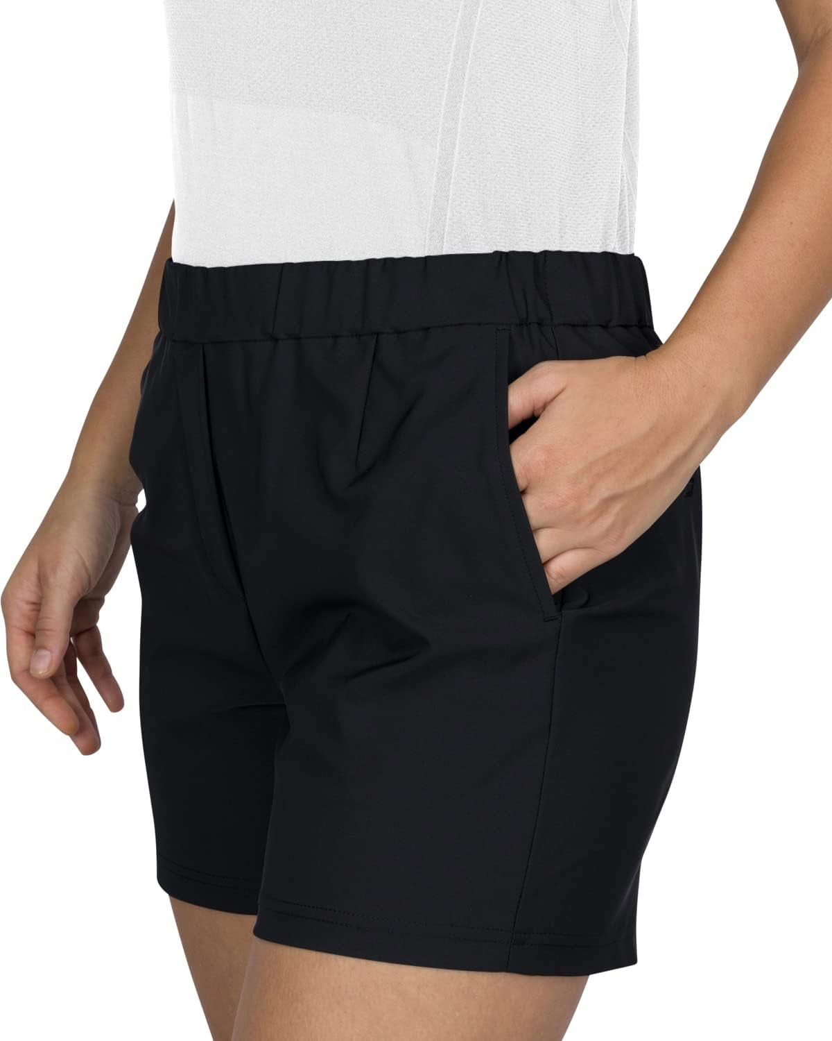 Golf Shorts for Women 4.5 Inch Inseam - Elastic Stretch Waistband - Breathable Quick Dry Material