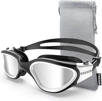 Adult Swim Goggles for Men & Women, Anti-Fog Lenses & Leakproof Seal for Lap Swimming, Open Water, Pool