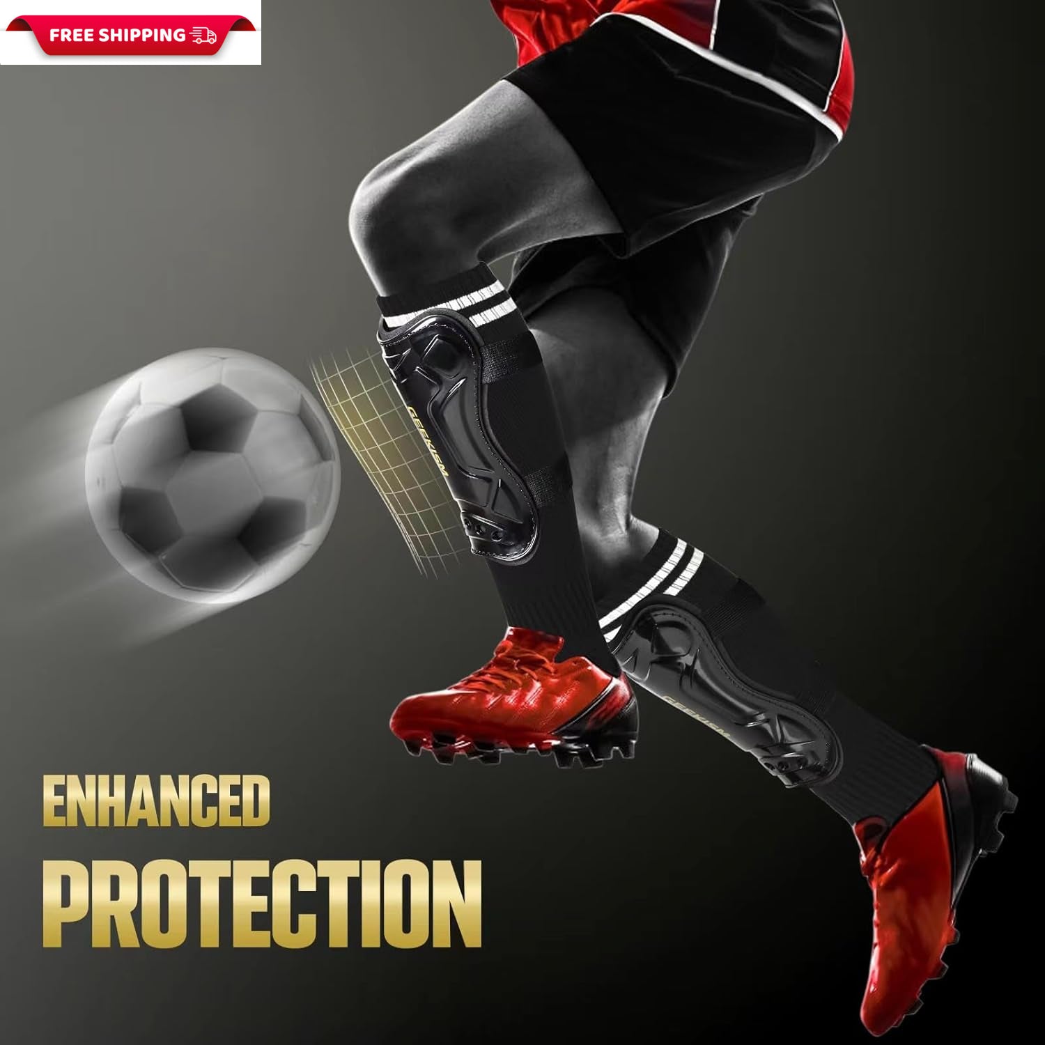 Soccer Shin Guards for Youth Kids Toddler, Protective Soccer Shin Pads & Sleeves