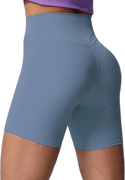 Trinity Workout Biker Shorts for Women Tummy Control High Waisted Exercise Athletic Gym Running Yoga Short 6"