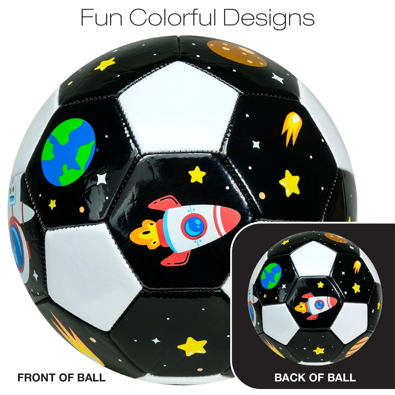 Soccer Ball Size 3, Soft Thick Durable TPU Cover, Kids' Soccer Ball, Soccer Sports Ball with Pump, Black/White, Size 3, Pack of 2