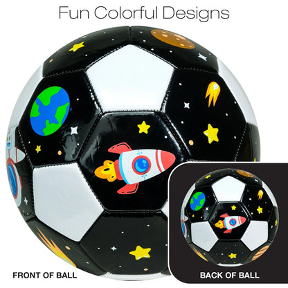 Soccer Ball Size 3, Soft Thick Durable TPU Cover, Kids' Soccer Ball, Soccer Sports Ball with Pump, Black/White, Size 3, Pack of 2