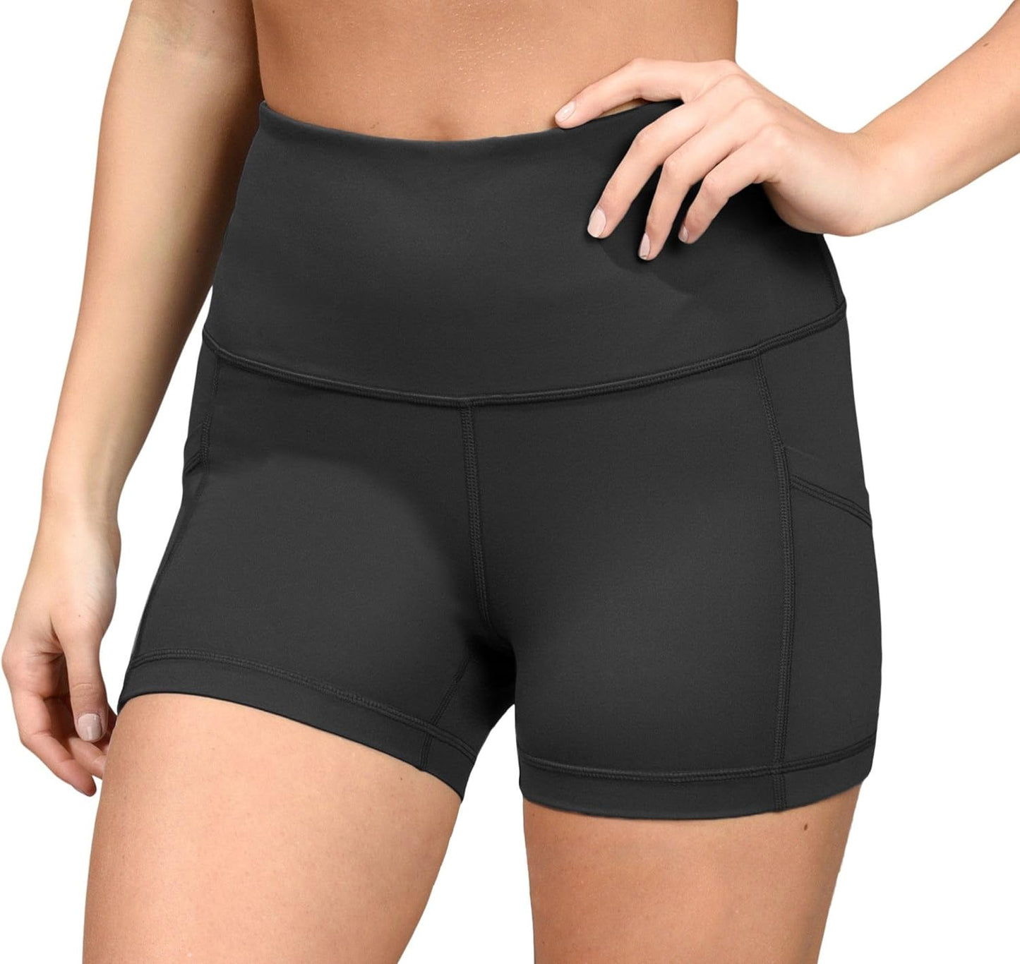 High Waisted Squat Proof Workout Shorts Side Pocket Running Biker Shorts - 3.5", 5", 7", 9"