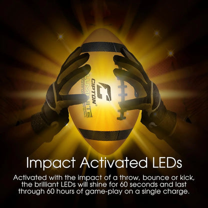 LED Light up Football, Glow in the Dark, Junior Size, Glow in the Dark for Night Play