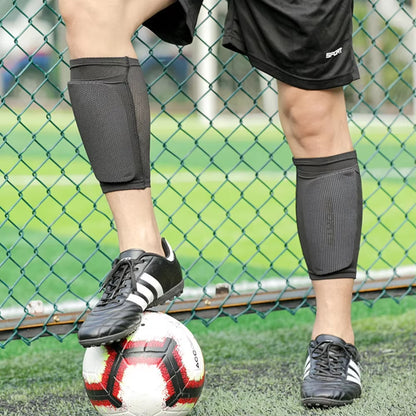 2Pcs Football Shin Holder Soccer Shin Pad Cover Leg Protector Leg Guard Kids Boy Men Black White Shin Pad Sportswear Accessory