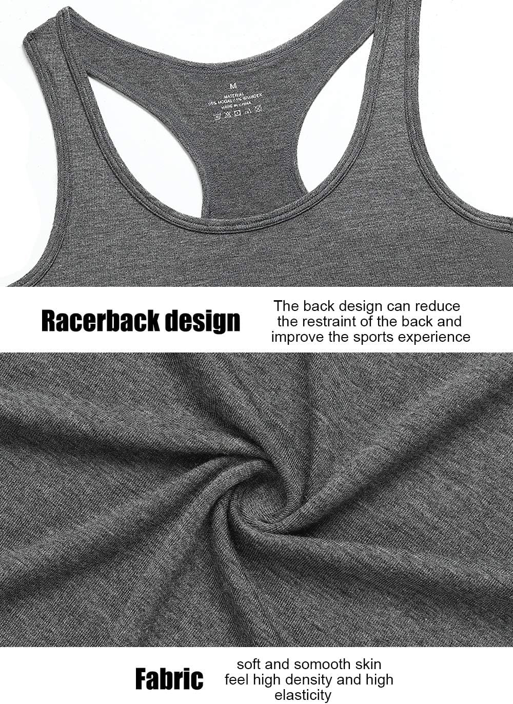 Racerback Workout Tank Tops for Women Basic Athletic Tanks Yoga Shirt Sleeveless Exercise Tops 4 Pack