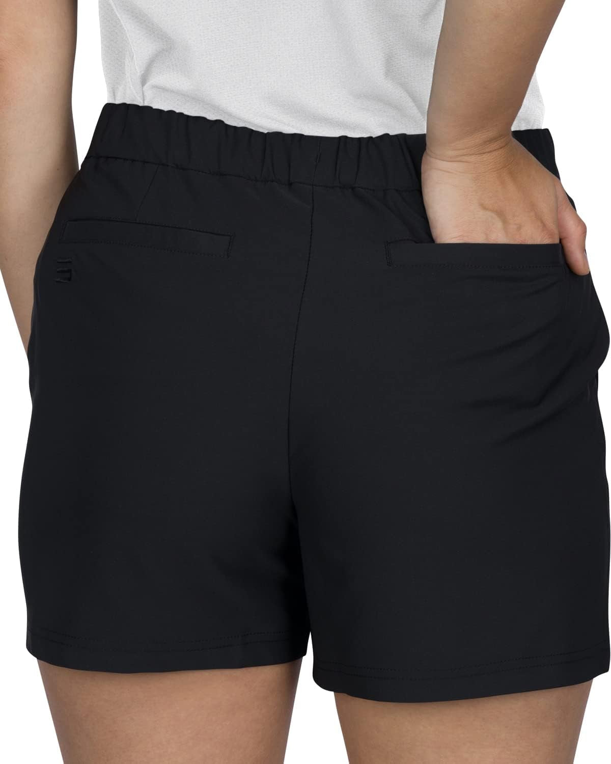 Golf Shorts for Women 4.5 Inch Inseam - Elastic Stretch Waistband - Breathable Quick Dry Material