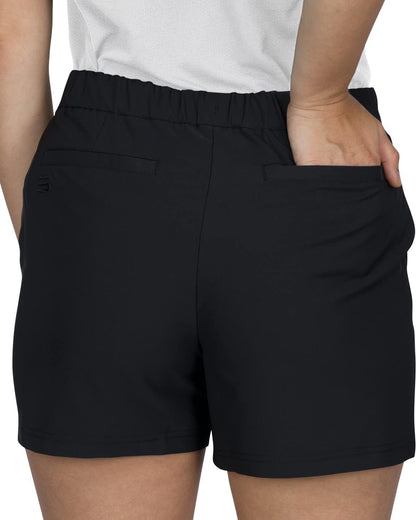 Golf Shorts for Women 4.5 Inch Inseam - Elastic Stretch Waistband - Breathable Quick Dry Material
