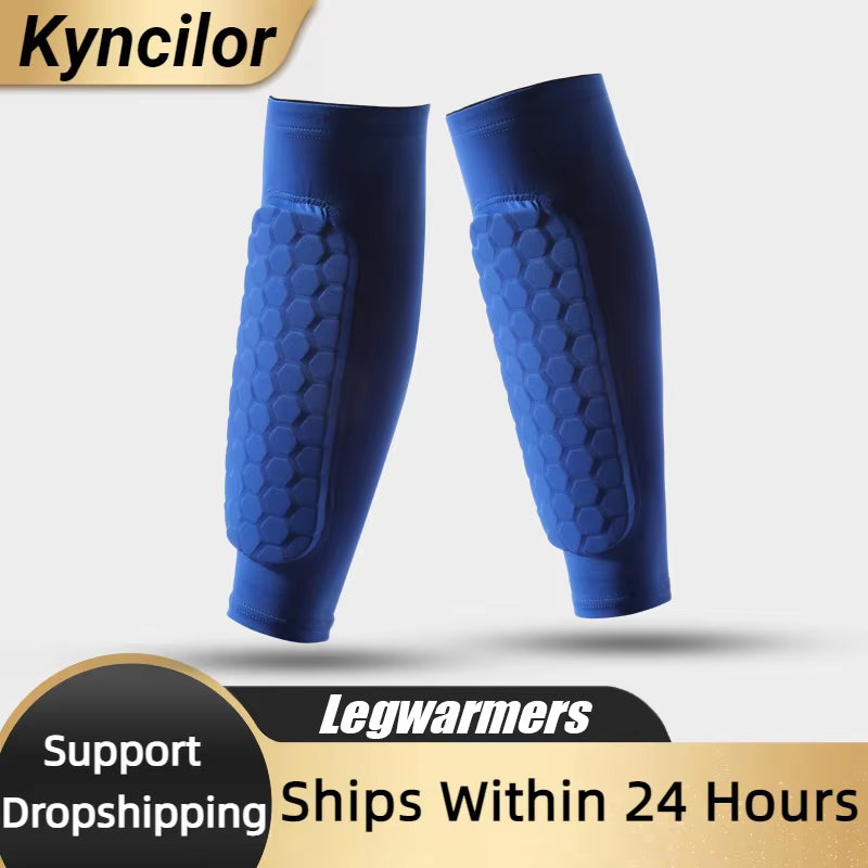 1 PC Leg Sleeves Shin Guards Shockproof Honeycomb Nylon Support Sock Shin Protector Soccer Gear Soccer Shields Sports Legging