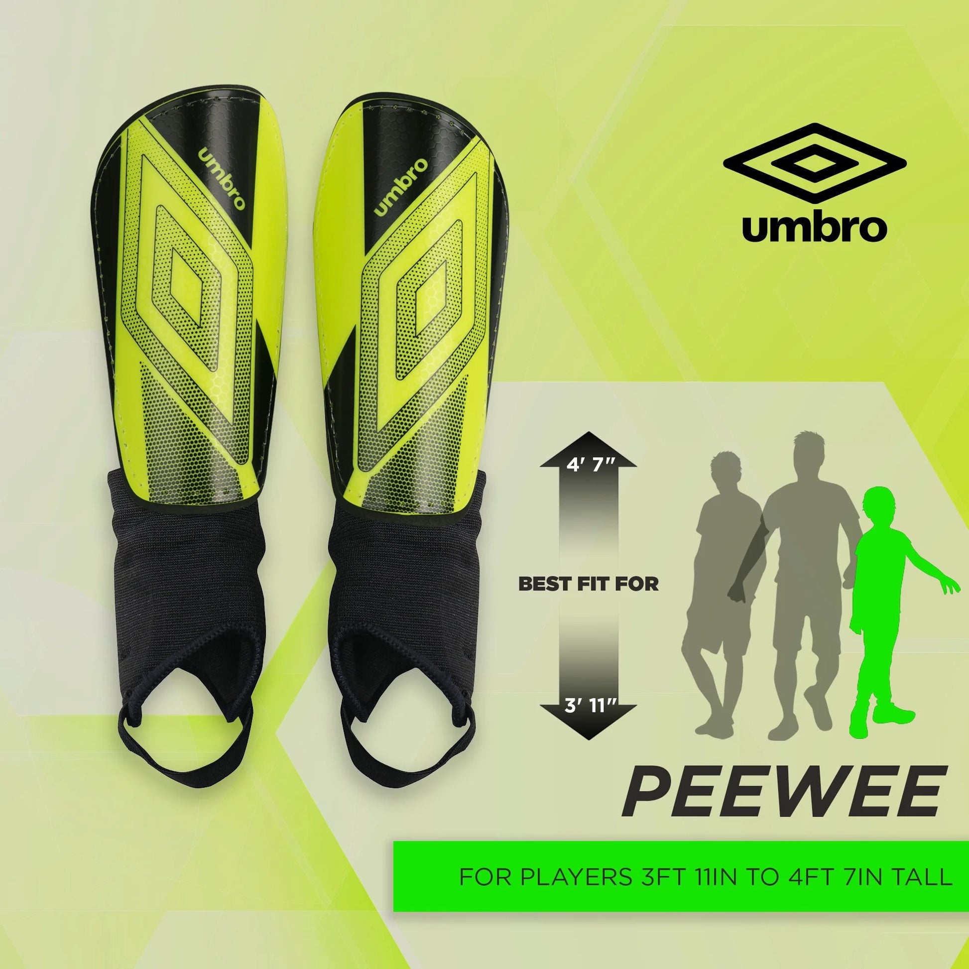 Ceramica Peewee Stirrup Soccer Shin Guards for Kids, Bright Yellow