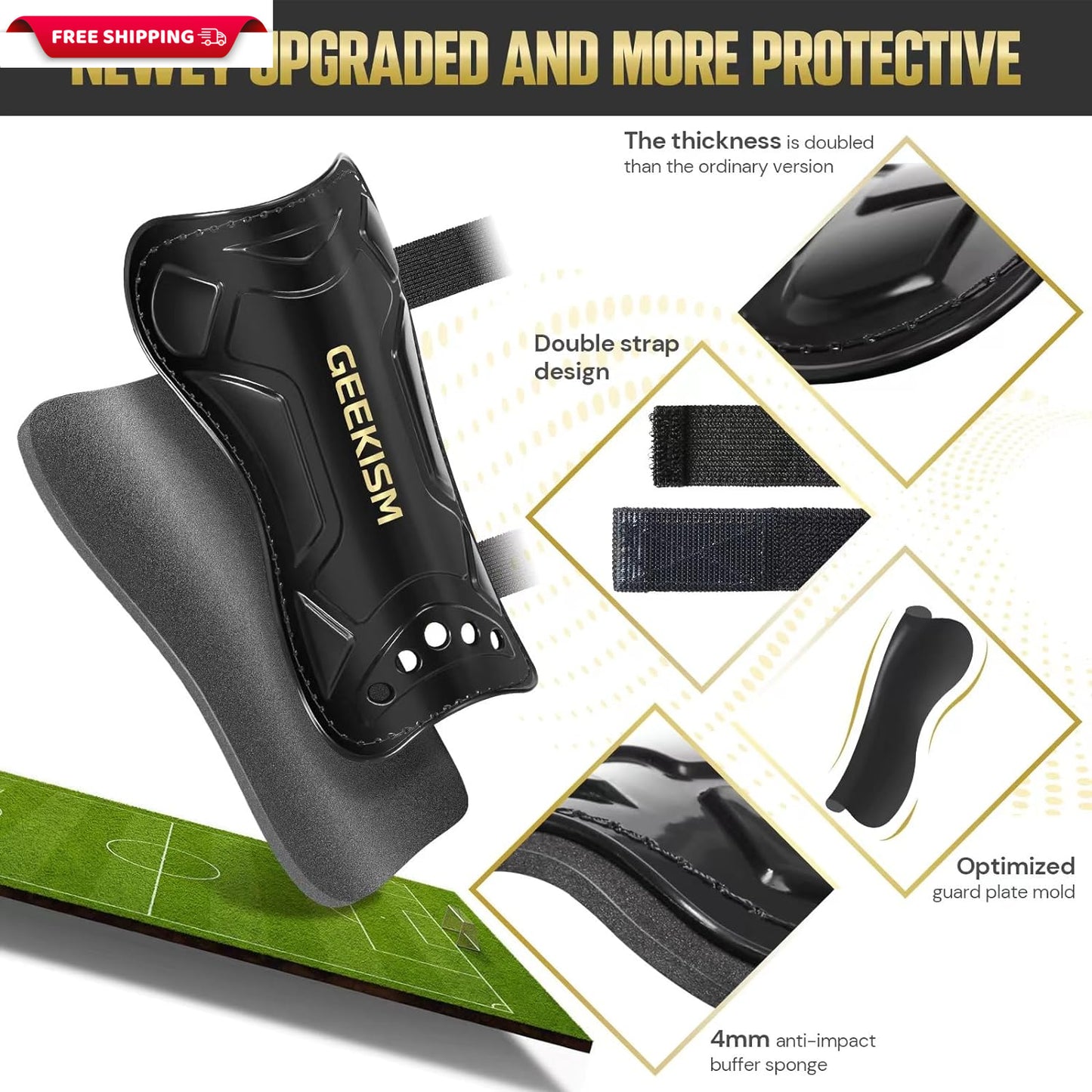 Soccer Shin Guards for Youth Kids Toddler, Protective Soccer Shin Pads & Sleeves