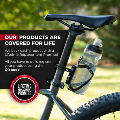 Bike Water Bottle Holder with Bottle Combo Mount Cage Rack No Screws Mountain Bicycle Accessories, for Sport Outdoor Cycling, MTB Road, Universal Cup Holder, Durable Alloy Kids, Adults (Black)