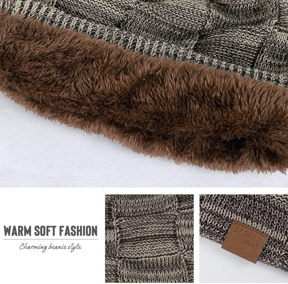 Slouchy Beanie for Men Winter Hats for Guys Cool Beanies Mens Lined Knit Warm Thick Skully Stocking Binie Hat