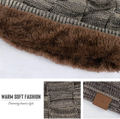 Slouchy Beanie for Men Winter Hats for Guys Cool Beanies Mens Lined Knit Warm Thick Skully Stocking Binie Hat