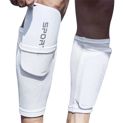 2Pcs Football Shin Holder Soccer Shin Pad Cover Leg Protector Leg Guard Kids Boy Men Black White Shin Pad Sportswear Accessory