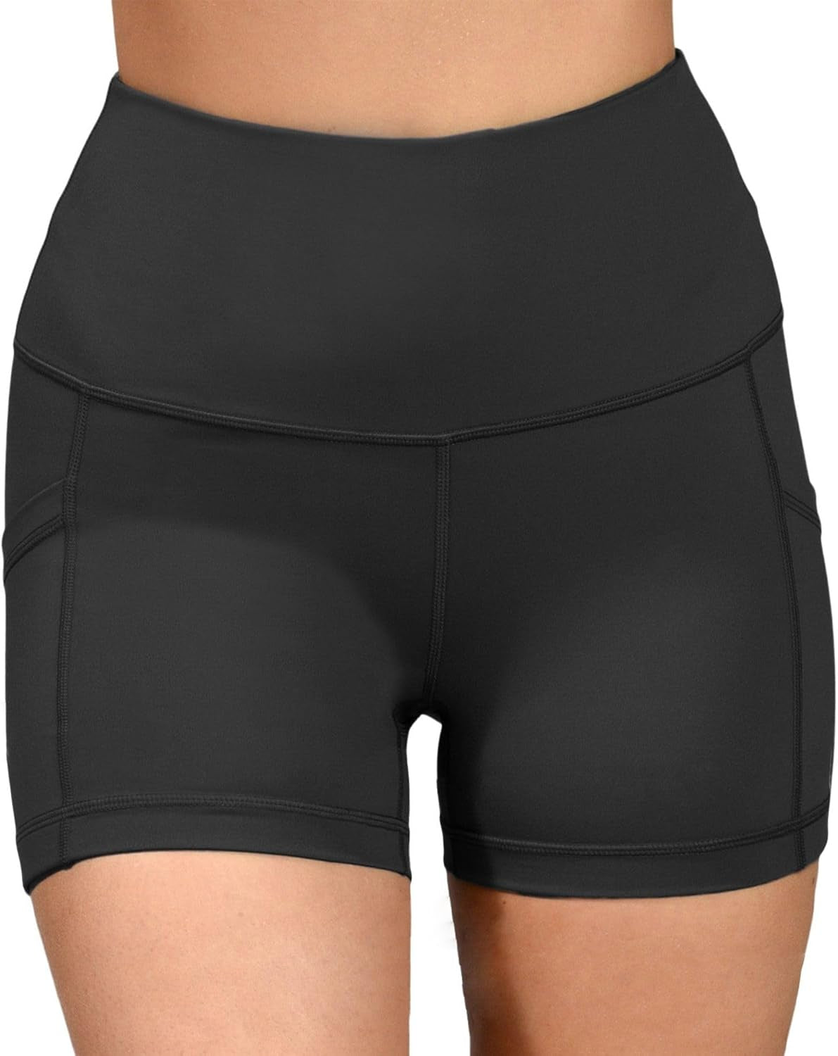 High Waisted Squat Proof Workout Shorts Side Pocket Running Biker Shorts - 3.5", 5", 7", 9"
