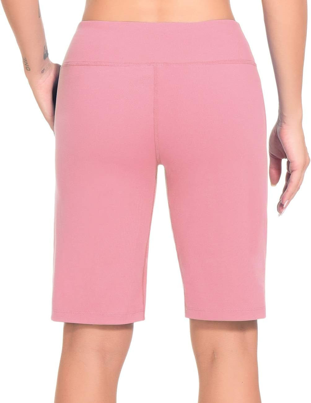 Womens Shorts Athletic Mid High Wasited Running Yoga Lounge Bermuda Shorts Workout with Pockets